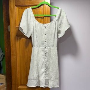 Sienna Sky White with Black Polka Dots Dress